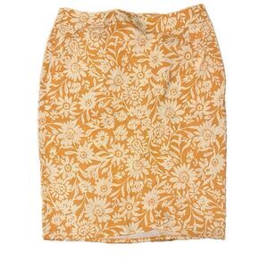 Ripskirt Floral Hawaiian Wrap Midi Skirt Orange White Size Large